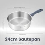 Impact Pro 24cm Stainless Steel Sauté Pan - Image 3