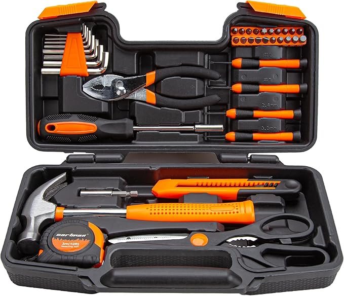 81aQ8A8IRzL._AC_SX679_ CARTMAN 39-Piece Household Tool Set - Image 1