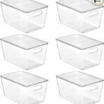 Vtopmart 6-Pack Clear Storage Bins with Lids
