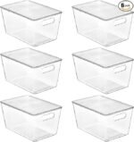 Vtopmart 6-Pack Clear Storage Bins with Lids